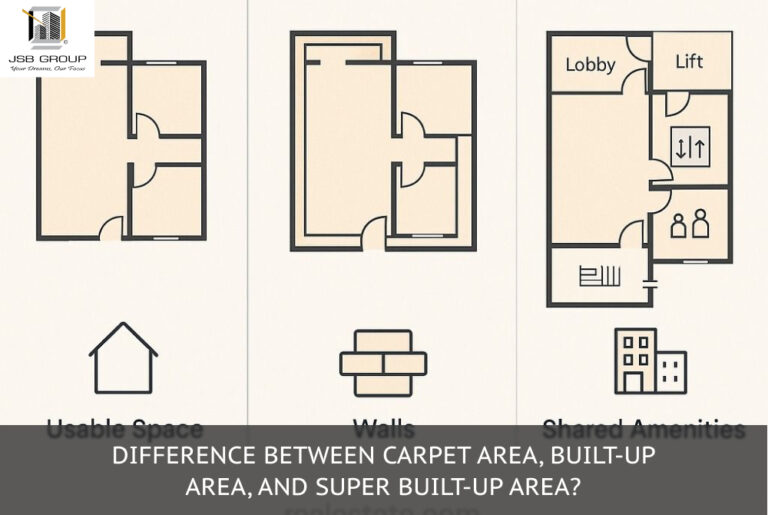 Difference between carpet area, built-up area, and super built-up area?